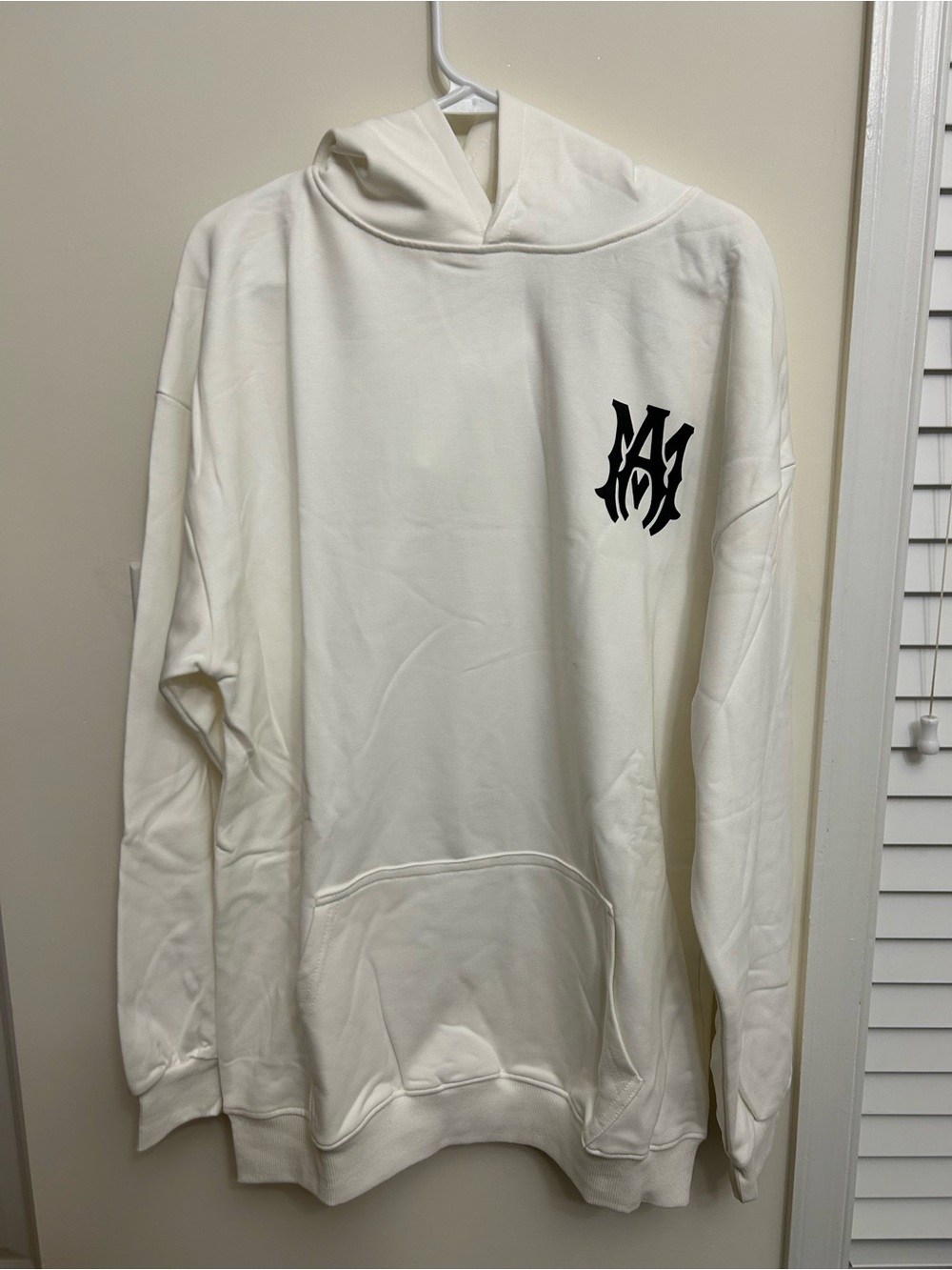 AMIRI White Hooded Sweatshirt with Black Logo